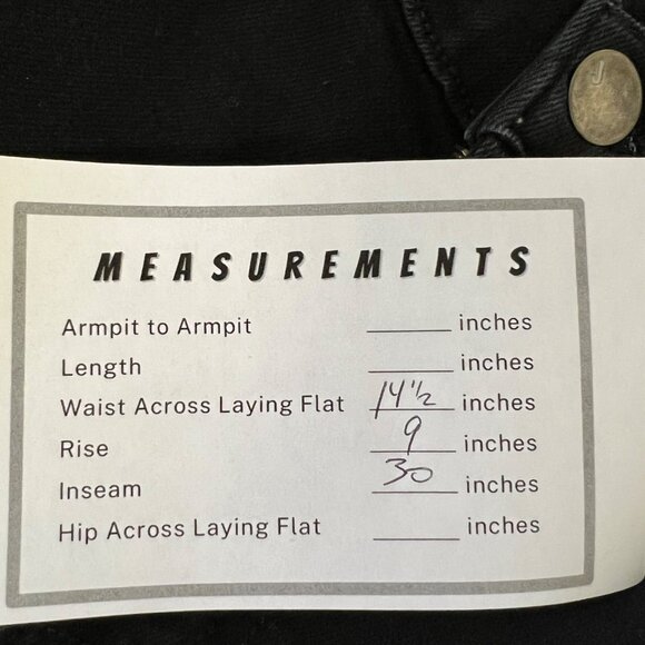 J Brand Womens 8112 Mid Rise Rail Skinny Jeans Shadow Black Stretchy size 29 - Picture 13 of 13